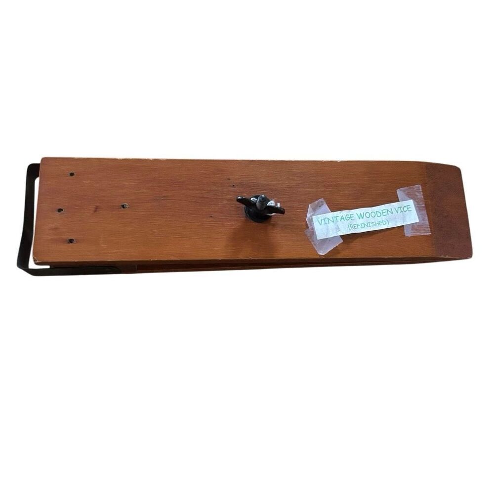 VTG Wooden Vise Clamp Hand Tool Refinished Leatherworking Woodworking Wingnut